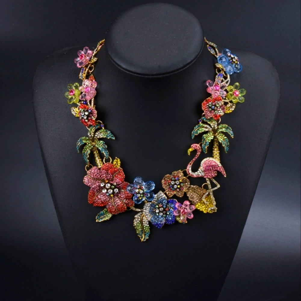 Multicolor Crystal Statement Necklace